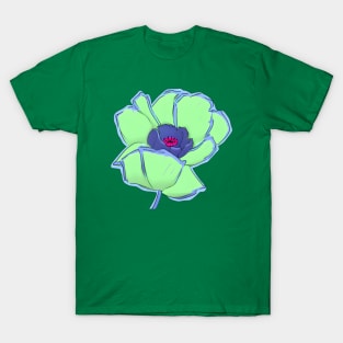 Retro Digital Colored Poppy Flower Illustration (MD23Mrl002b) T-Shirt